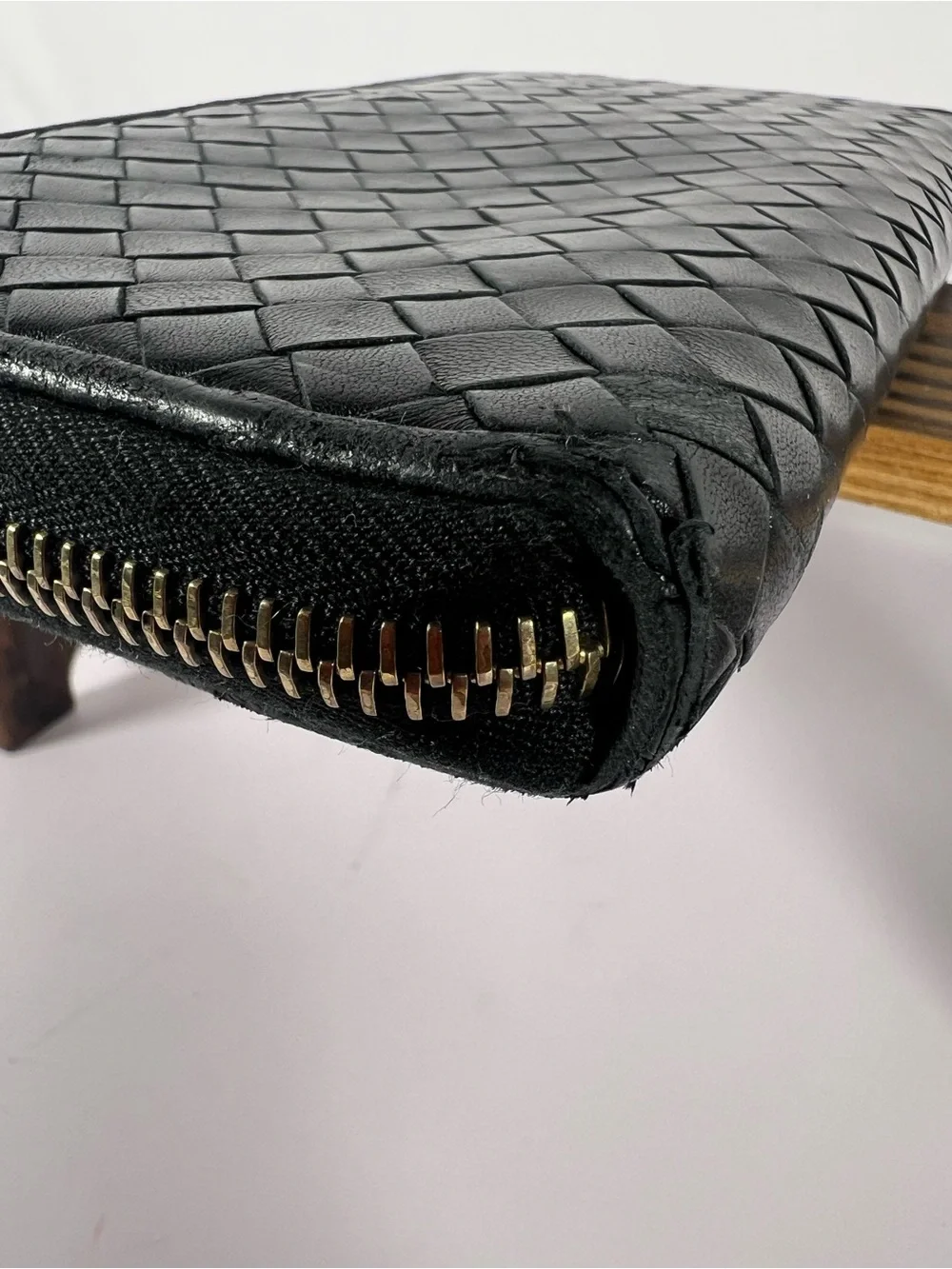1259: Bottega Veneta Intrecciato Zip Around Leather Continental Wallet